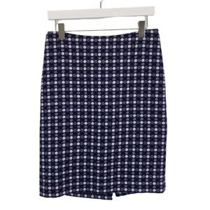 Talbots Polka Dot Pencil Skirt Wool Blend 22W Mod Retro Blue